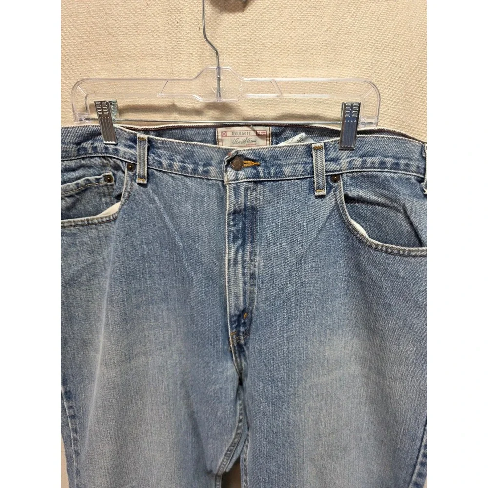 Levi Strauss Signature Mens Regular Fit Light Wash Straight Leg Jeans 42x30